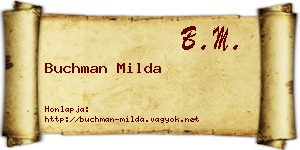 Buchman Milda névjegykártya